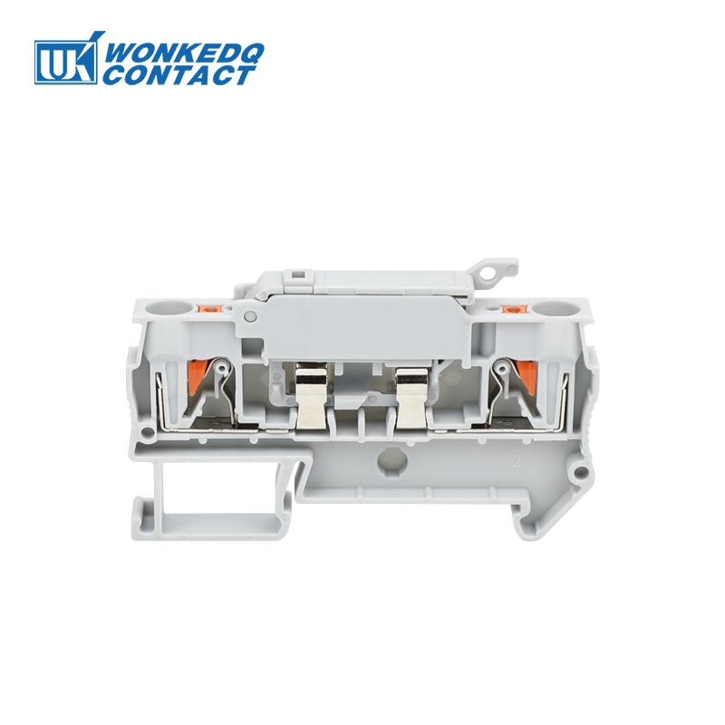 Fush Terminal Block 10Pcs PTC4-HESI Trennen Hebel Push-in Stecker Din Montieren Mit 5x2 0mm 0,5 A-10A Sicherung PTC 4-HESI