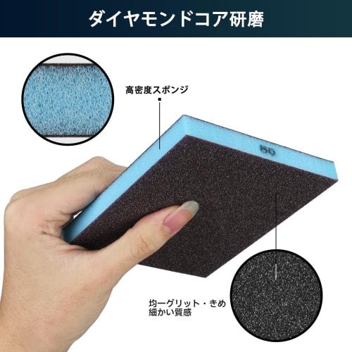 STEBRUAM Set of 6 Sanding Sponges, 120mm x 100mm, 80, 120, 180, 220, 320, and 400 Grit Sanding Blocks, Sanding Sponges for Kitchen Cleaning, Sinks, Wo