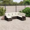 VidaXL Garden Lounge Set with Cushions 7 Pcs, Patio Sofas, Patio Furniture Set, Outdoor Furniture, Brown 3263839