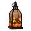 jijijing Halloween Candle Lantern, Decorative Spooky Witch Skeleton Pumpkin Tabletop Light for Haunted House, Front Porch, Gothic Home Party Decor