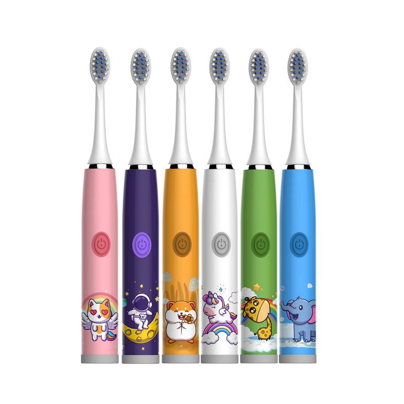Children's Electric Toothbrush Cartoon Soft Hair IP7 Waterproof Sonic Automatic Ten Thousand Hair Brush U-shaped Toothbrush