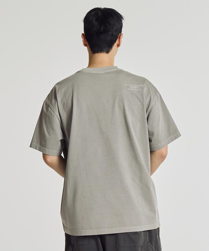 Nyuballanseu Nbneg21453 / Uni Essential Signature Dyed Short Sleeve Tee (Dyeing Gray)