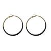 New Arrival Simple Fashion Black White Enamel Cicle Big Hoop Earrings For Women Statement Jewelry Pendientes