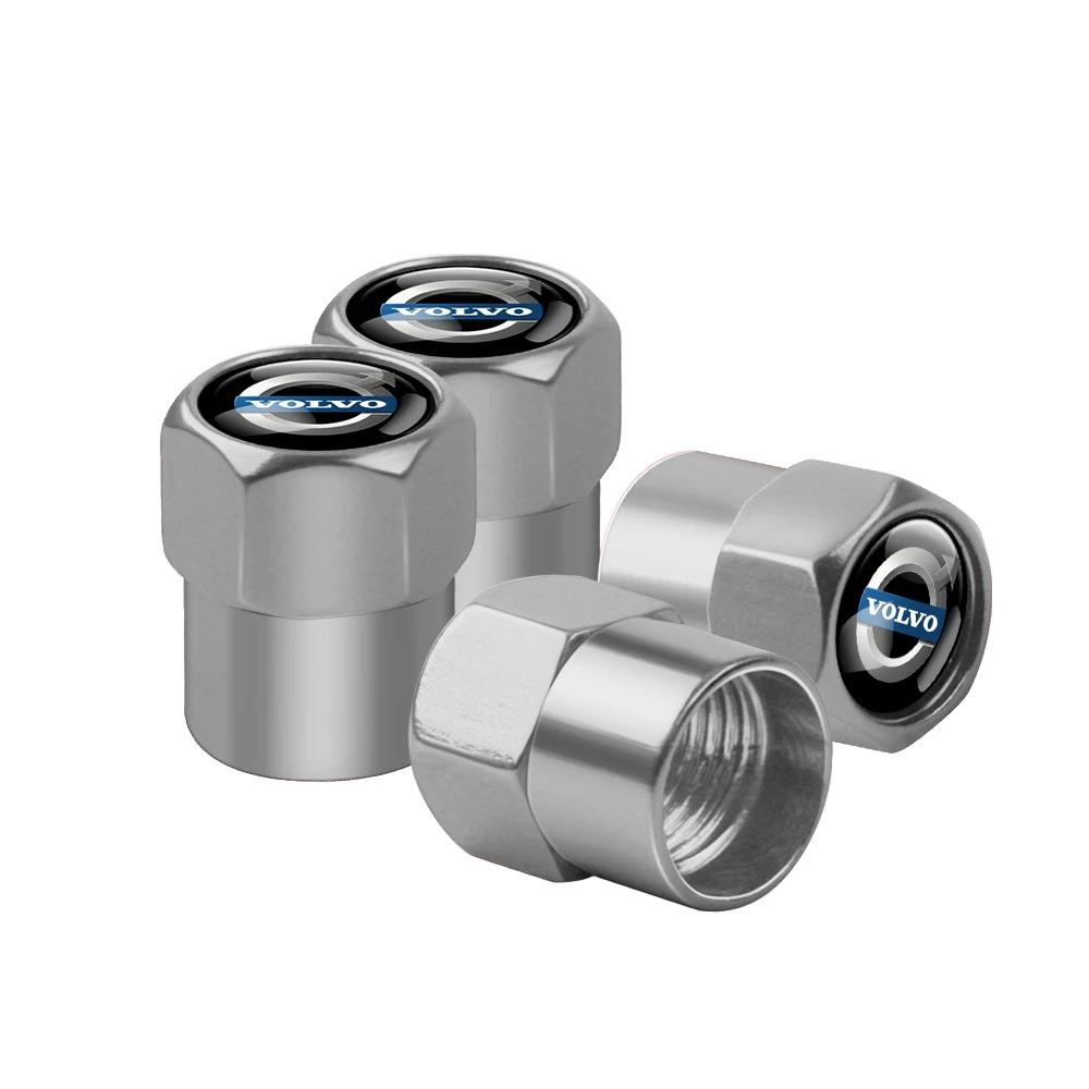 4PCS Metal Valve Caps For Volvo XC60 XC40 XC90 S60 S90 V60 V90 EX30 EX90 XC70 C40 EM90 Car Tire Stem Caps Auto Accessories