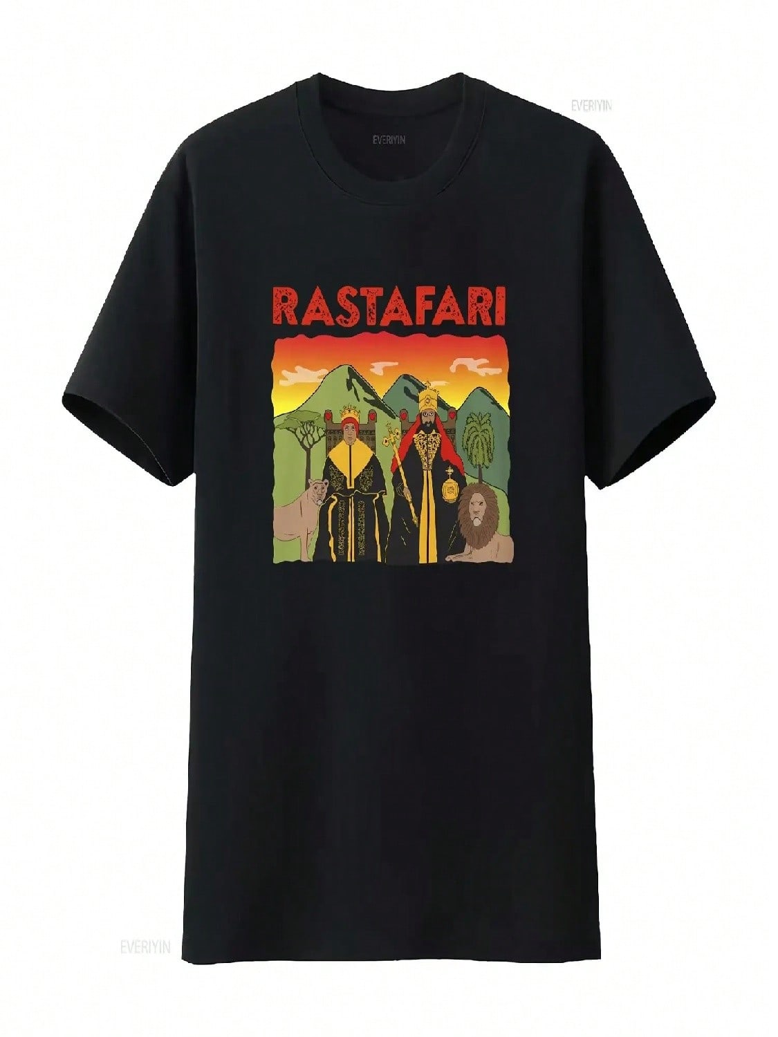 Rastafari T Shirt Rasta His Imperial Majesty Emperor Haile Selassie I Empress en Coronation King Of Kings Lion Judah S