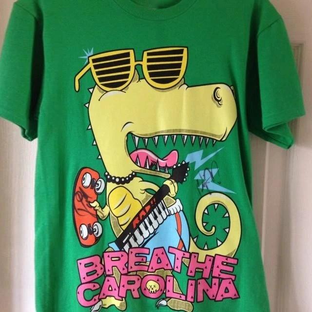 Green Breathe Carolina Dinosaur Unisex Cotton T-Shirt Full Size BL1703