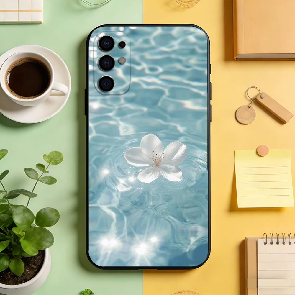 

Aesthetic Pink Water Lily Bubble Phone Case Black Silicone Soft For Samsung S25,S24,S21,S22,S23,S30,Ultra,S20,Plus,Fe,Lite Samsung S22ULTRA5G