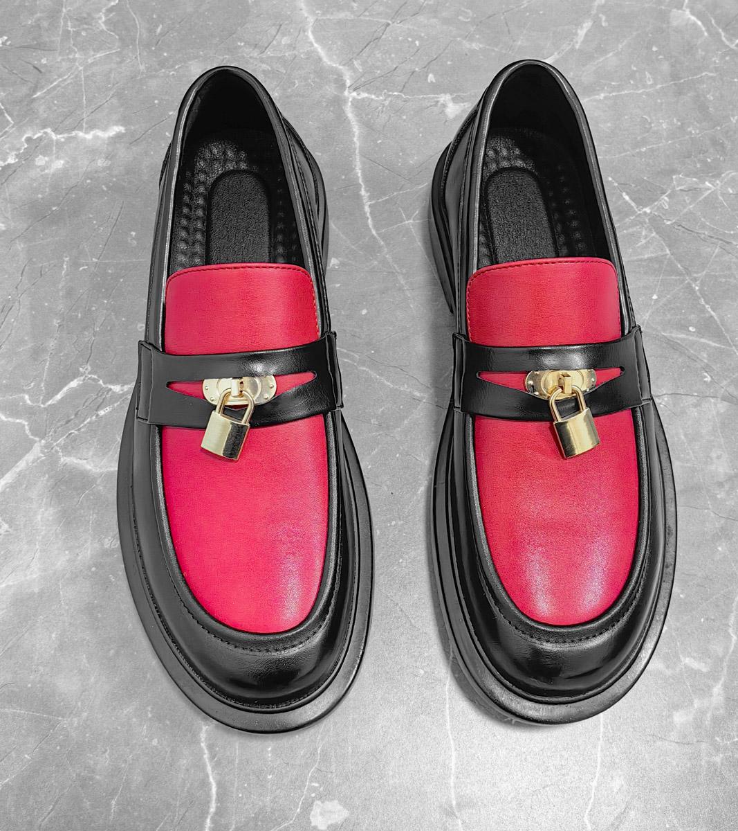 

Модная кожаная мужская деловая формальная обувь Бренд 2025 Модные мужские лоферы Платье Мокасины Дышащие Слипоны Обувь для вождения Размер 38-46 38 красный