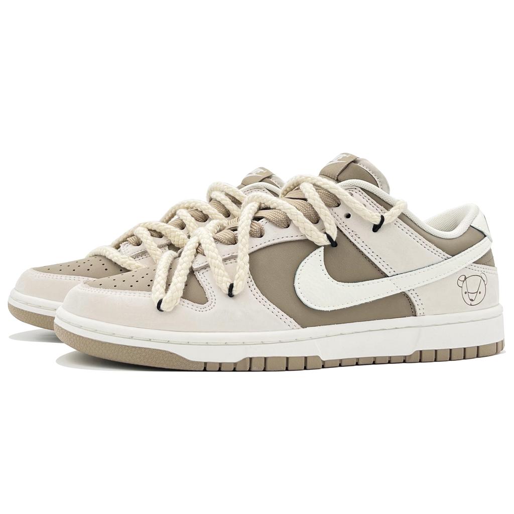 Nike Scarpe da Skateboard Dunk Antiscivolo Resistenti all'Abrasione Basse Unisex Beige Bianco Marrone HQ1175-240(Team414-)
