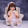 Fashion Reborn Babies Girl Doll Full Silicone Vinyl 22 inch Princess Long DIY Hair Realistic Newborn Dolls bebe Reborn XMAS Gift