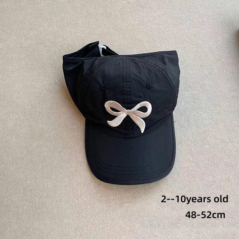 New Sweet Kids Ponytail Baseball Caps Candy Color Quick Drying Adjustable Visor Cap Summer UV Protection Hat Outdoor Travel Caps