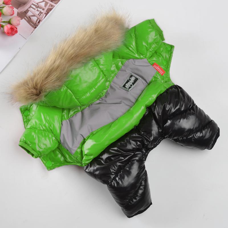 

Зимняя одежда для собак, комбинезон для щенков, теплая куртка для собак, меховой воротник, одежда для домашних животных, зимняя одежда для собак 20