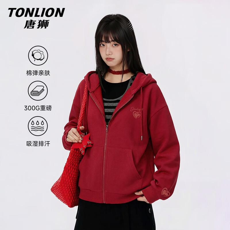 

TonLion Women s Hooded Zip-Up Cardigan M