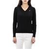 Polo Ralph Lauren Solid V-Neck Long Sleeve Sweater Women sweater Black 211891641-017