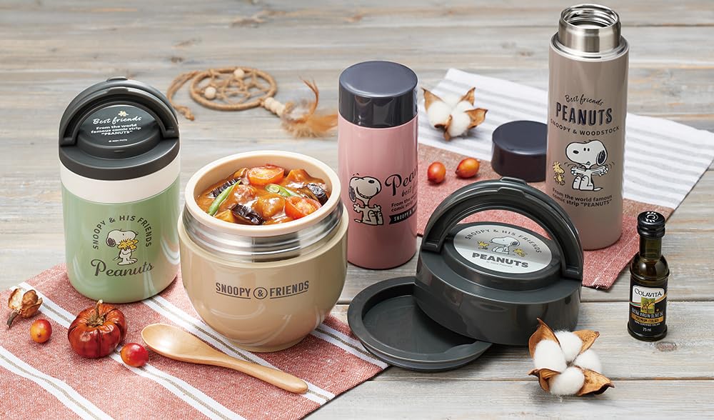 Skater Stainless Steel Snoopy PEANUT STYL4 Ultra-Lightweight Mug, 350ml, Badge,