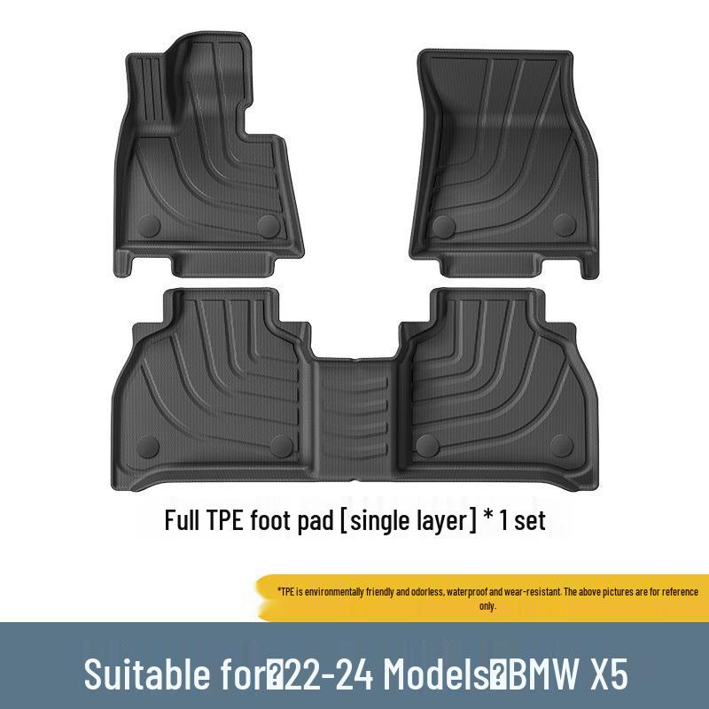 Dedicated TPE Floor, Seat Back, and Trunk Mats for BMW X5 (2019-2024).