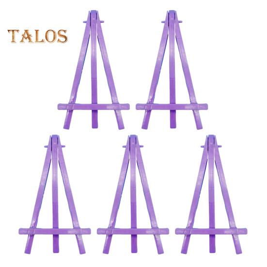 

5 шт. Треугольный мольберт, мини-стенд, детский художественный дисплей, небольшой мольберт для рисования с яркими цветами, 15,5 см, пластиковый мольберт для рисования фиолетовый