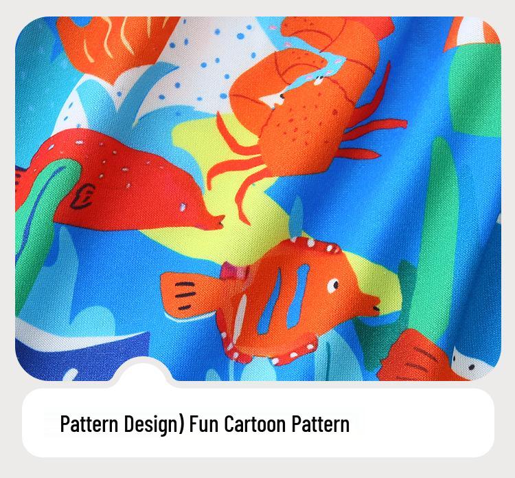 Summer Girls' Short-Sleeve Dress, European & American Style, Round Neck Princess Fashion.