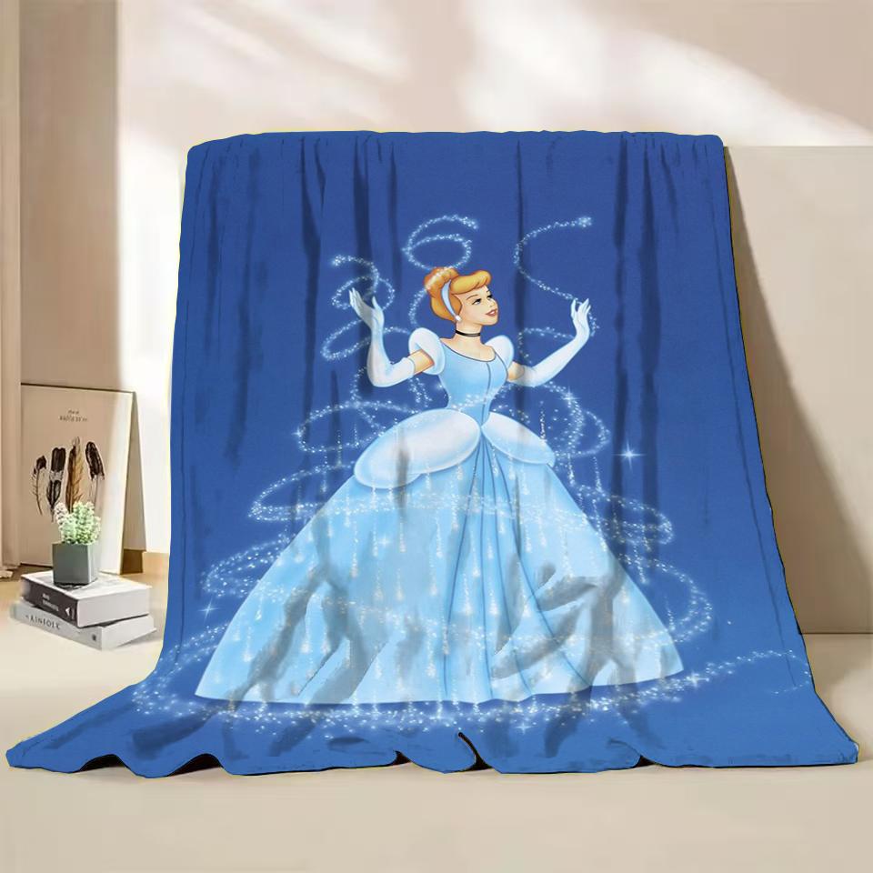 Disney Cinderella Flannel Thin Blanket.Four Season Blanket. Travel Picnic,for Sofa,Beds,Living Rooms,Fluffy Blanket Gifts