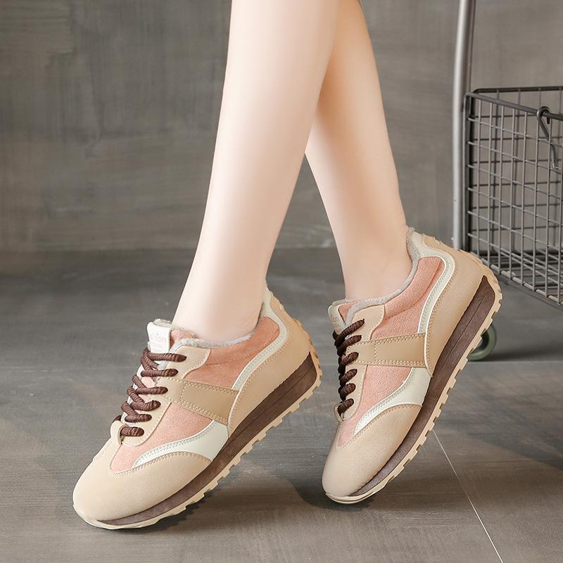 JCF220-1 new autumn thick baseplate shoes women's shoes velvet student casual splicing heightening sports shoes