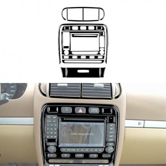 14Pcs Carbon Fiber Central Console Cover Trim For Porsche Cayenne 2003-2010 LHD