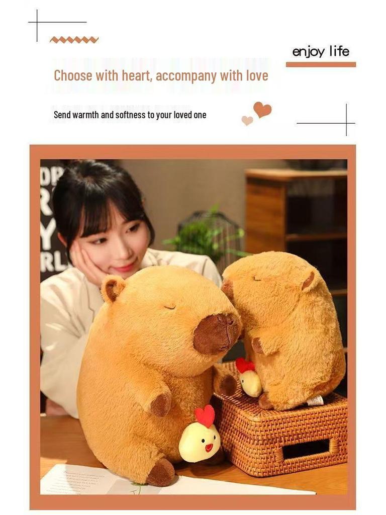 Large Capybara Plush Doll Pillow - Cute Gift for Girls' Sleep