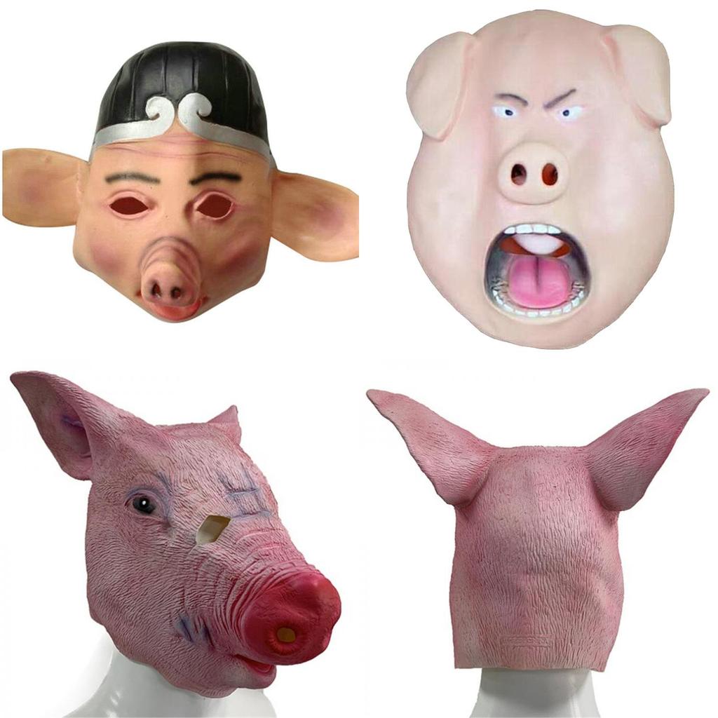 Masque de Cochon Dessin Animé Latex Drôle Accessoire de Costume d'Halloween Pour Cosplay et Fête