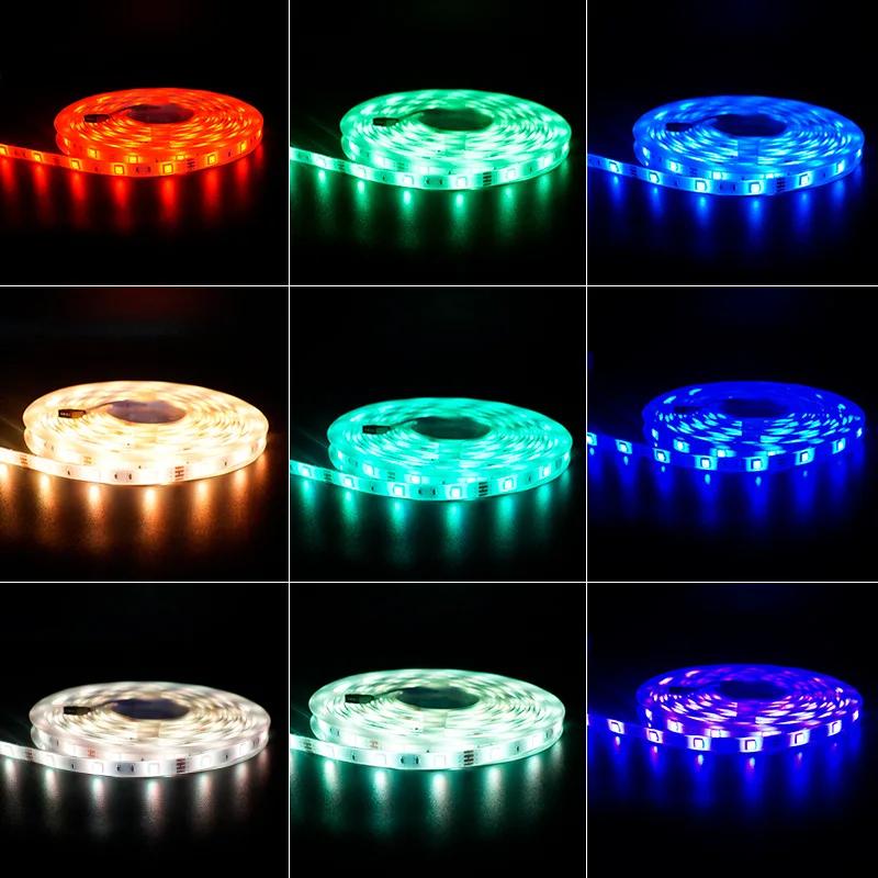 LED RGB Light Strip 5M 12V SMD5050 Waterproof Flexible LED Lamp Tape Diode For Living Room Bedroom Party Bar Decoration