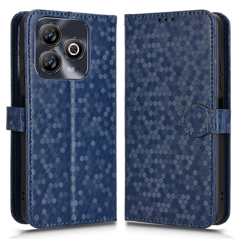 For ZTE Blade A75 4G Wallet Case Dot Pattern Imprint PU Leather Phone Cover