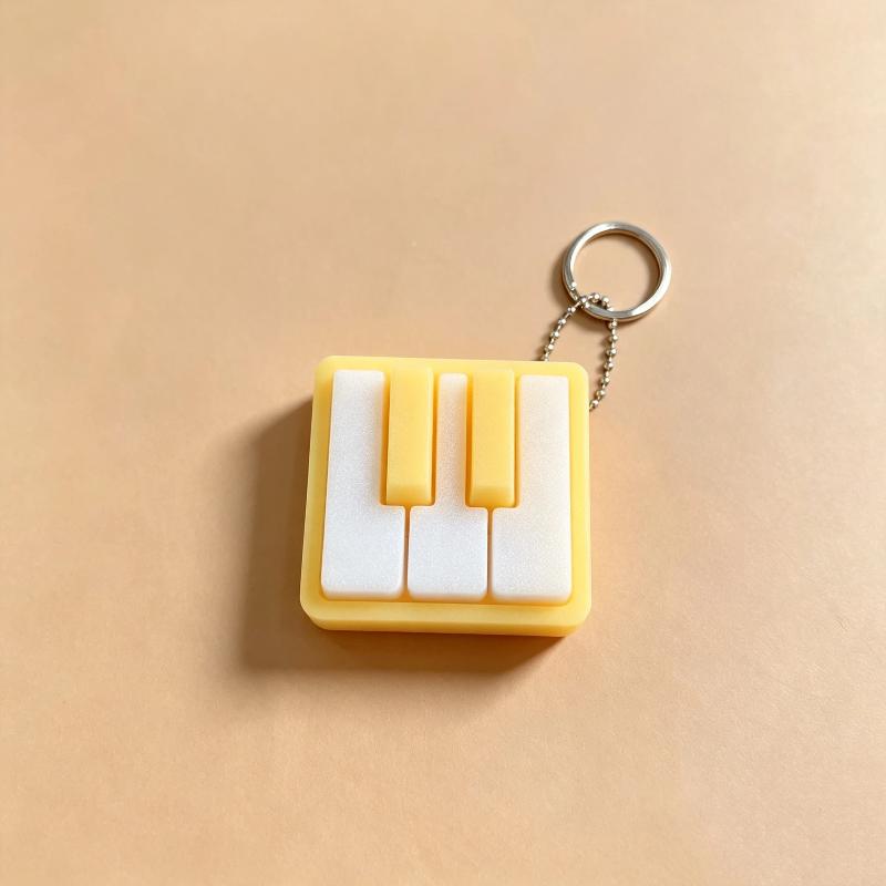 1Pcs Sensory Stress Relief Keychain 3D Printed Mini Piano Keyboard Clicker Fidget Toy Office Desktop Decor Souvenir Gift