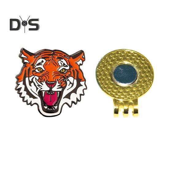 

Маркер для мячей для гольфа Tiger с зажимом для шляпы, магнитный металлический маркер для мячей для гольфа, зажим для шляпы, аксессуар для гольфа для мужчин и женщин золотистый