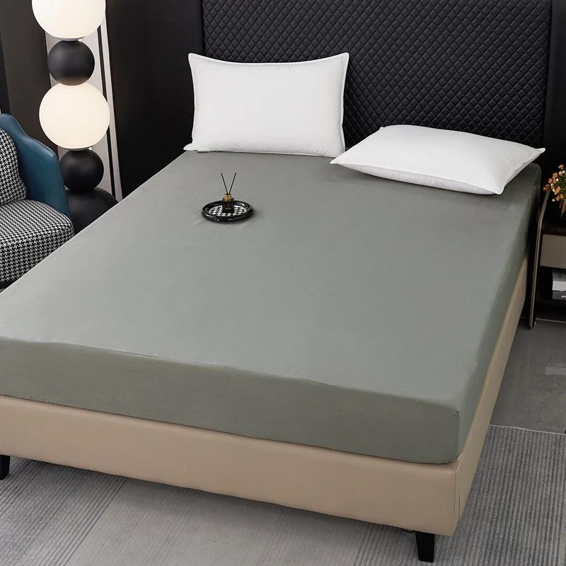 Sicherer Wasserdichter Matratzenschoner Weich Bequem Atmungsaktiv Einfarbig Spannbettlaken Bettwäschebezug Keine Kissenbezüge enthalten