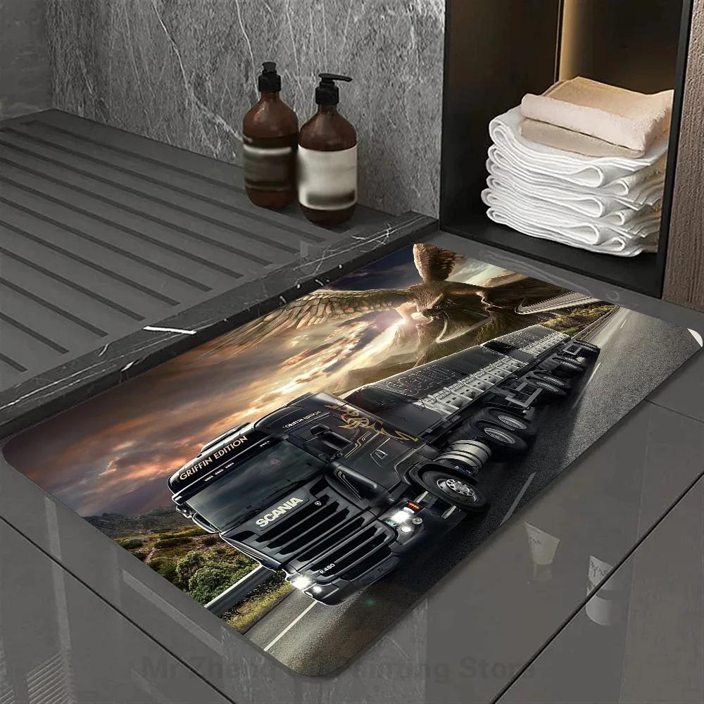 1 Stück Erstklassiger LKW S-Scania Badezimmer Saugmatten Rutschfeste Matten Heimdekorationszubehör Teppiche Heimküche Bodenmatten