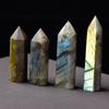 Premium Natural Labradorite Quartz Obelisk Crystal Wand For Unique Healing Decor