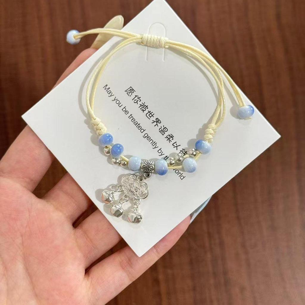 Jingdezhen Ceramics Peace Lock Hand String - Fresh, Versatile Student Style for Night Market Stalls