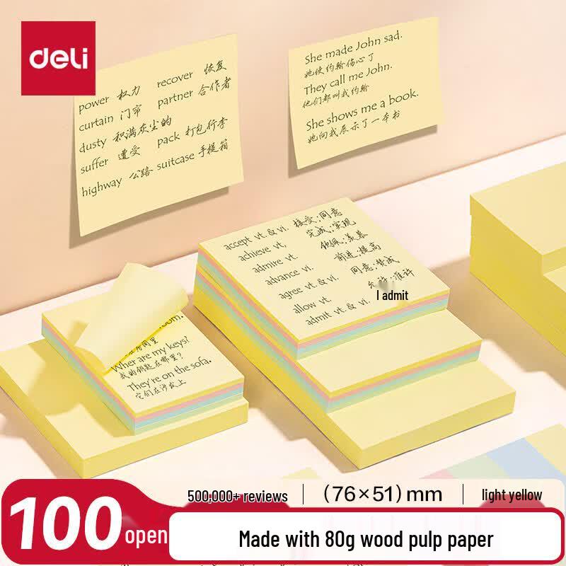 Стикеры Deli 7732 многоразовые (76x51 мм, 12 штук)