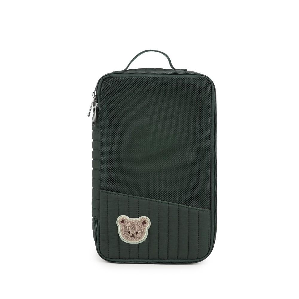 Zippered Baby Packing Cube Striped Infant Care Organizer Mesh Diaper Pouch Daycare зелёный