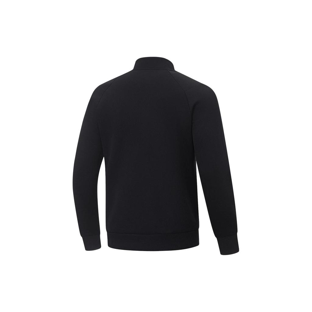 Li-Ning Plain Open-Collar Sweatshirt Men Sweatshirts Black AWDT437-1