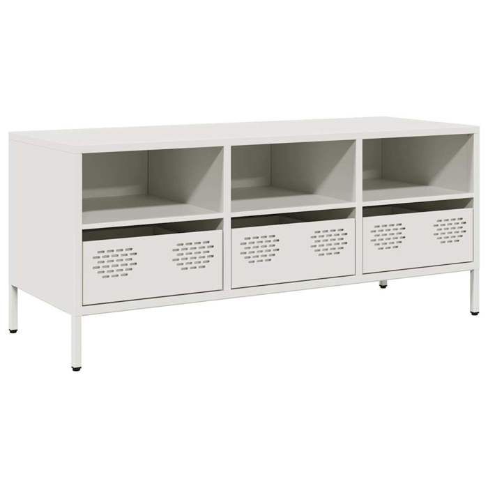 VidaXL Meuble TV blanc 101,5x39x43,5 cm acier laminé à froid 851327