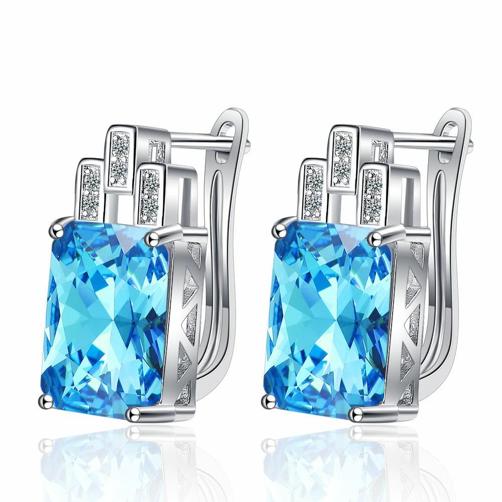 Personalized Earrings, Rectangular Ear Buckles, Colored Zircon Earrings, High-End Temperament