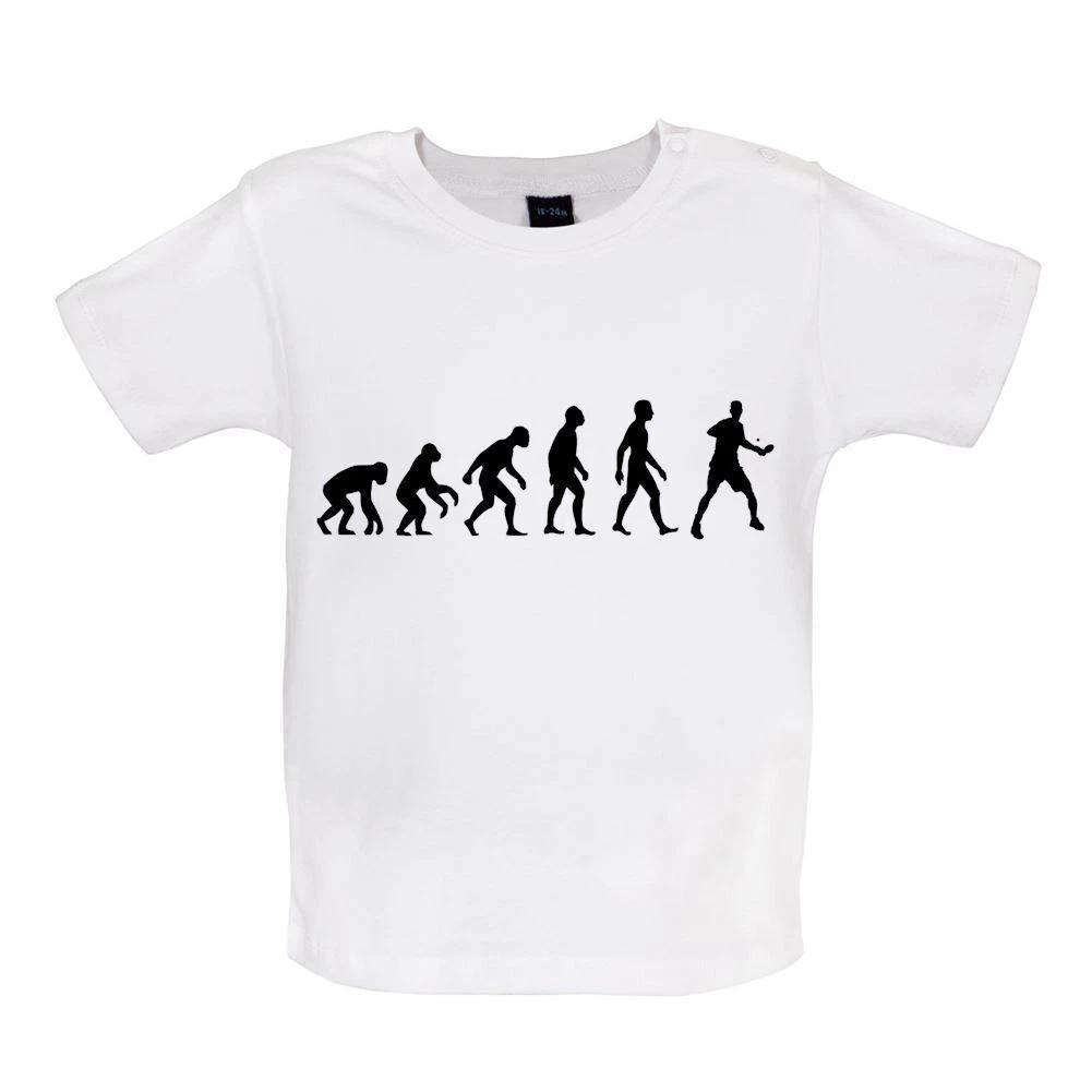 Evolution of Man Table Tennis - Baby Kids Boys Girls Unisex T-Shirt / Babygrow - Ping Pong Equipt 100