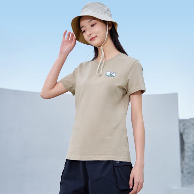 CAMEL Women's Cotton-Feel Breathable Slim Fit T-Shirt