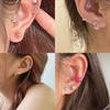2PCS Acrylic Flower Stud Earring Fashion Women Shiny Colorful Screw Stud Earrings Stainless Steel Cartilage Helix Ear Piercing Jewelry Accessories