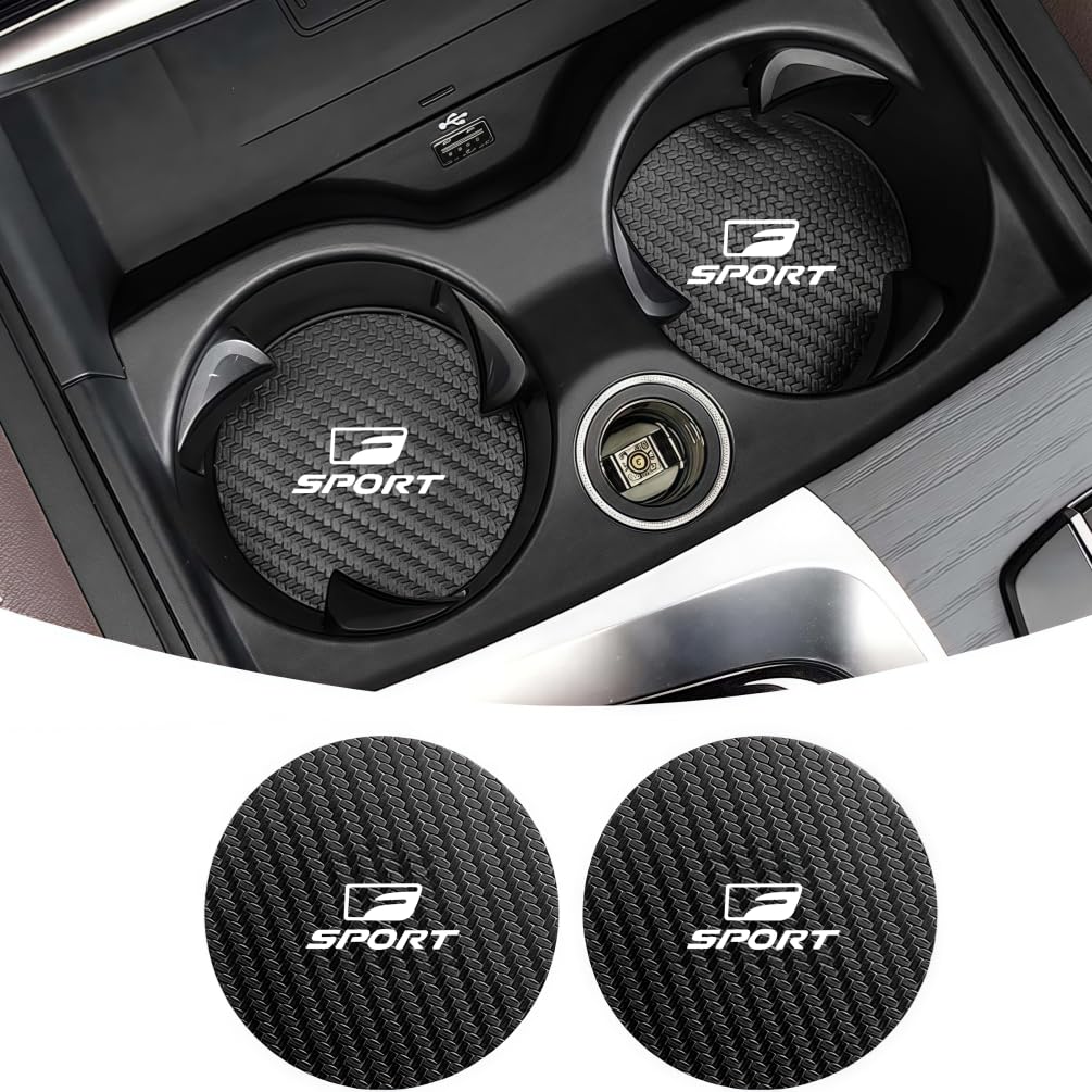 F Sport Exclusive Cup Thick Drink Pocket Carbon Fiber Texture on Both Compatible with All F Sport 2 Pieces High Protects Cup Round Car Accessory Sport