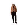 Casual Soft Solid Loose Stand Collar Long Sleeve Jacket Women Jackets Brown 47A206G-200