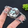 Tibetan Turquoise Gemstone 925 Sterling Silver Cuff Bangle Adjustable
