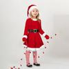 Christmas Girls' Gold Velvet Party Performance Dress Set