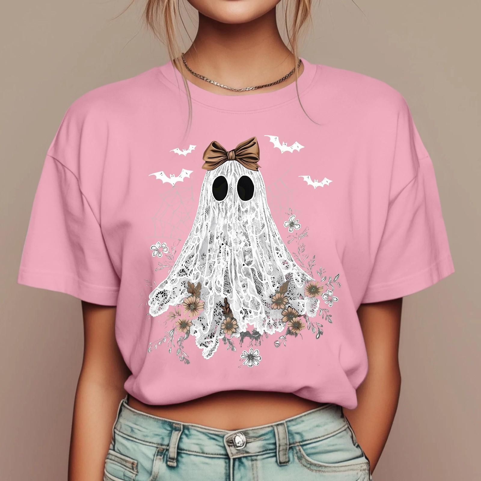 

Женские повседневные футболки с принтом для фестиваля, с коротким рукавом, с цветочным коротким рукавом, с круглым вырезом, ретро, с коротким рукавом, летние, повседневные топы XXL розовый