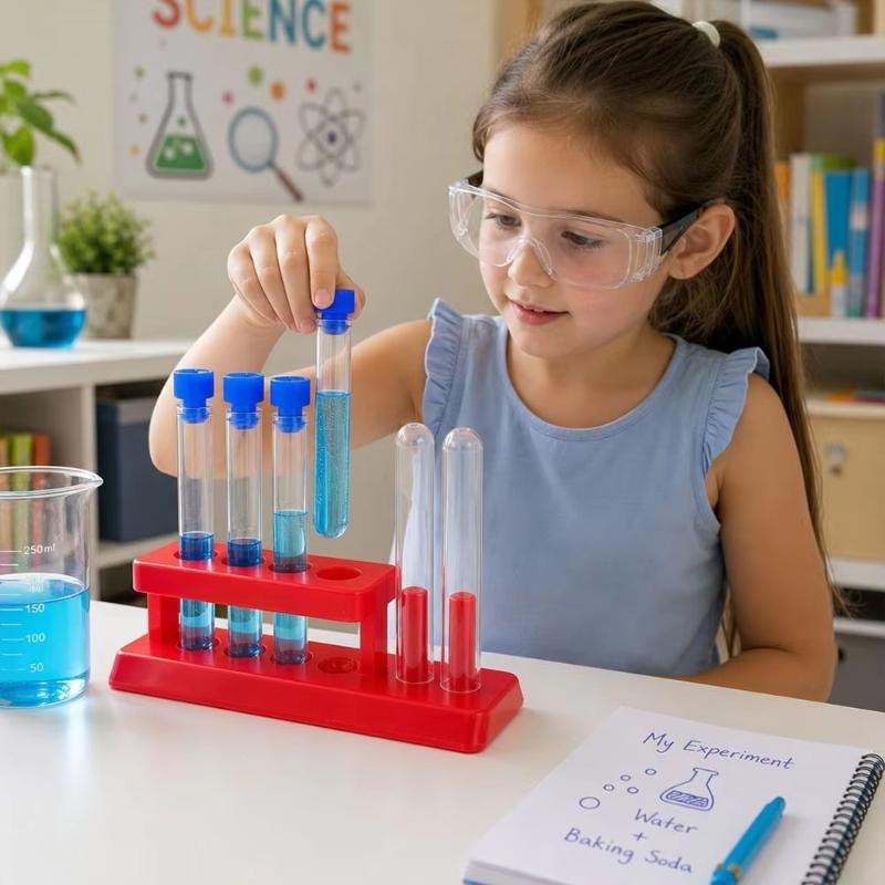 Plastic Test Tube Holder Rack Thickened Durable Red Burette Stand For Kids Diy Science Experiments