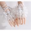 Lolitas Lace Gloves Layer Ruffle Hand Sleeves Elastic Bracelet for Halloween,Wedding,Party,Masquerade,Nightclub